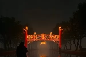 《旧巷糖水铺》街边老铺夜晚灯箱横版封面
